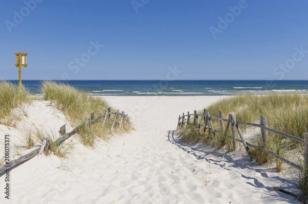 Fototapeta Wejście na plażę w Białogórze