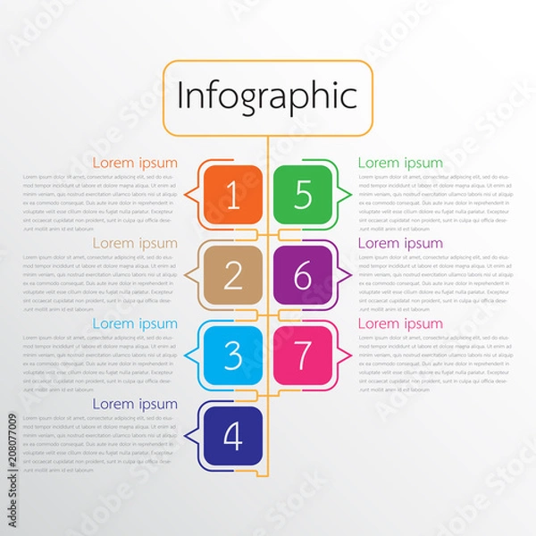 Fototapeta Vector infographic templates used for detailed reports. All 7 topics.