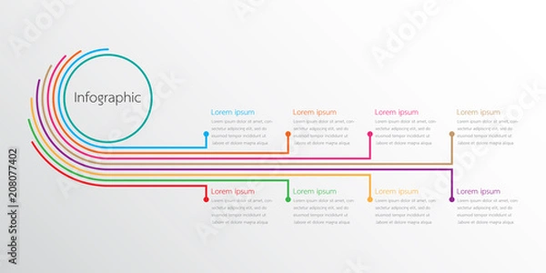 Fototapeta Vector infographic templates used for detailed reports. All 8 topics.