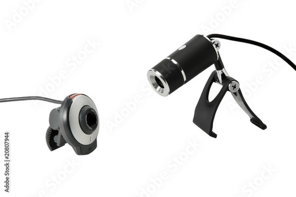Obraz Two web cameras isolated on a white background