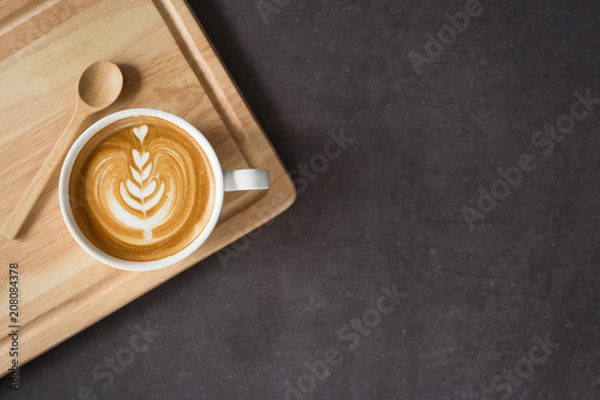 Obraz flat lay coffee latte
