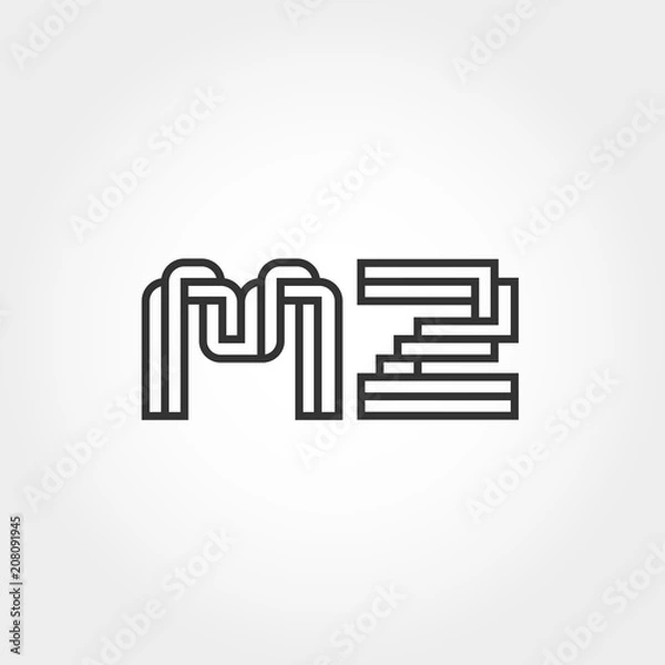 Obraz Initial Letter MZ Logo Template Vector Design