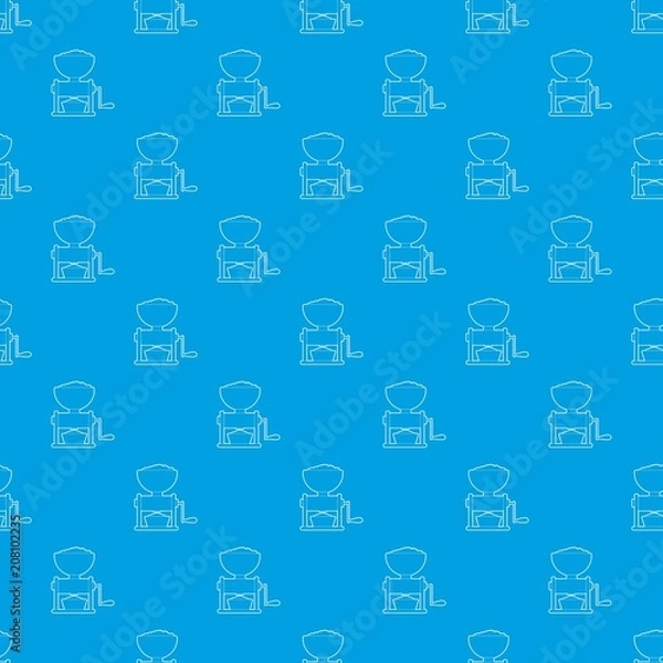 Fototapeta Meat grinder pattern vector seamless blue repeat for any use