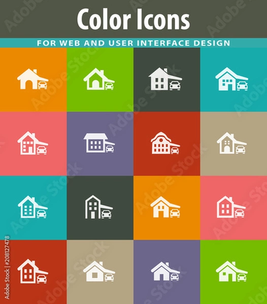 Fototapeta house type icons set