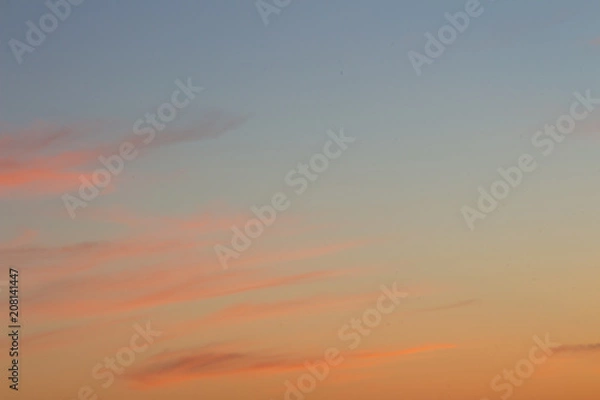 Obraz orange soft clouds background at sunset