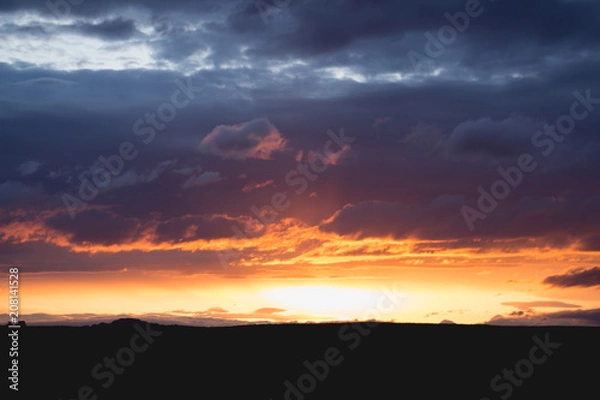 Obraz orange sunset gradient dusk background