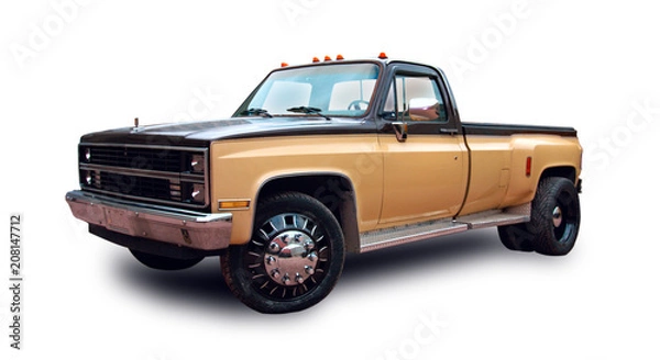 Fototapeta Amerykańska furgonetka. Białe tło.