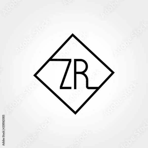 Fototapeta Initial Letter ZR Logo Template Vector Design