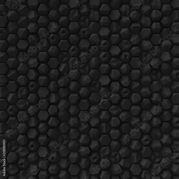 Obraz Black abstract hexagons backdrop
