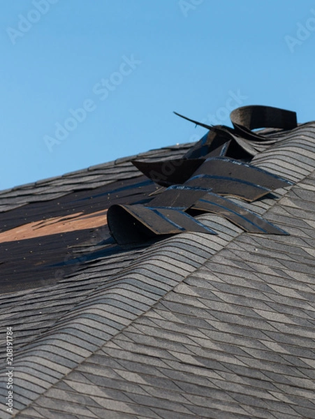 Fototapeta Damaged roof