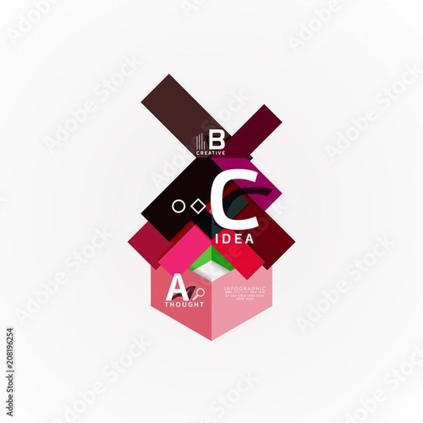 Fototapeta Vector infographic options banner, paper style design