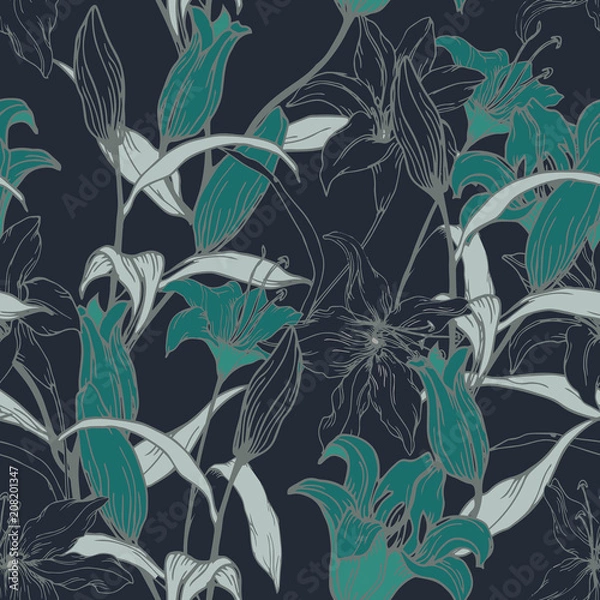 Obraz Abstract elegance pattern with floral background.