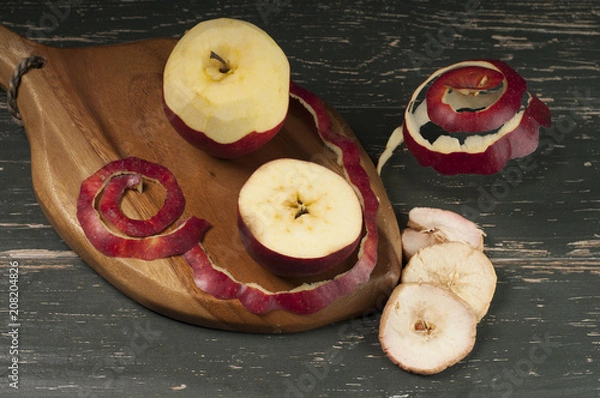 Obraz obieranie jabłek