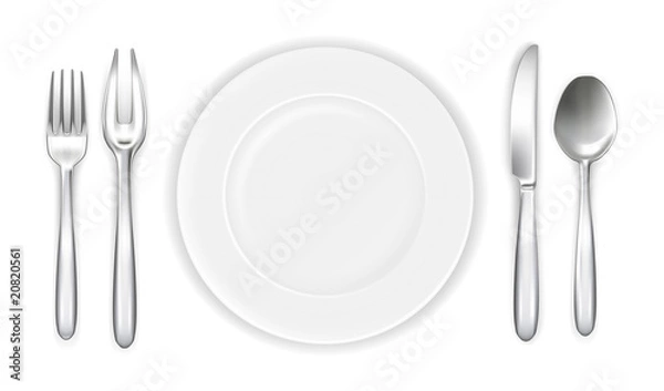 Fototapeta White place setting