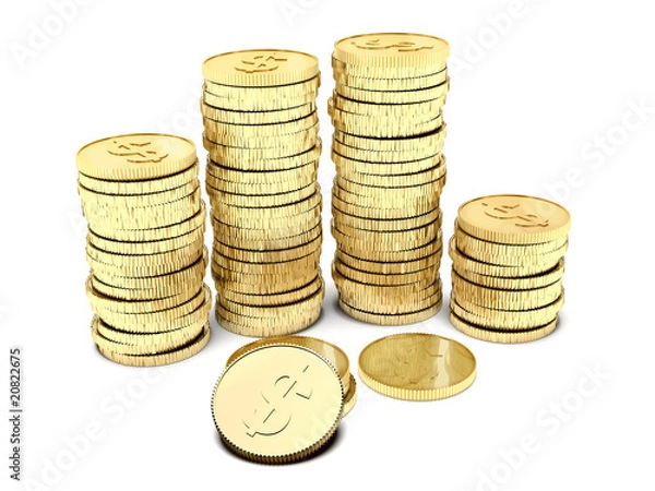 Obraz Pile di monete