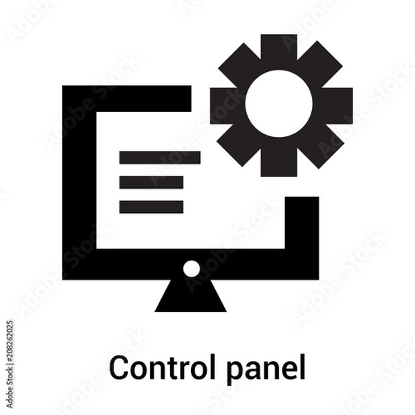 Fototapeta Control panel icon vector sign and symbol isolated on white background, Control panel logo concept