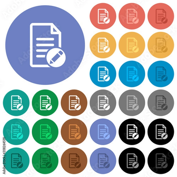 Obraz Rename document round flat multi colored icons