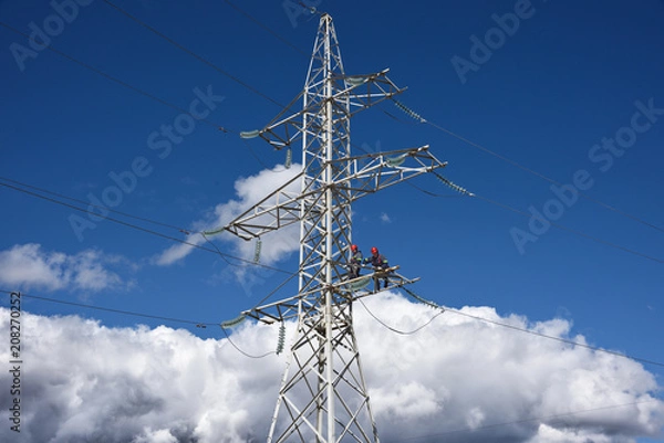 Obraz High Voltage Power Line workers