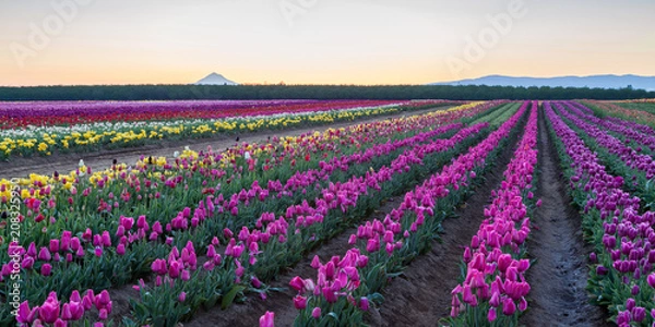 Obraz Sunrise Tulip Field