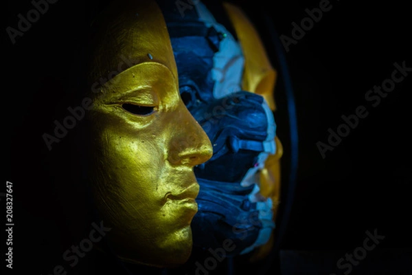 Obraz Actor's masks isolated on black