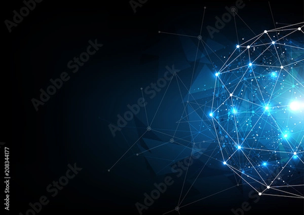 Fototapeta background abstract polygon data technology communication vector design illustration