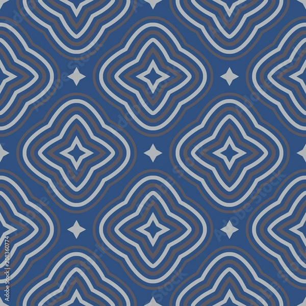 Fototapeta Geometric seamless pattern. Dark blue background