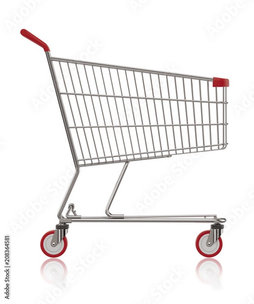 Fototapeta Shopping Cart Side View 3D Illustration