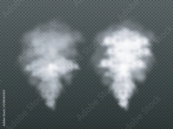 Fototapeta Smoke effect set on transparent background.