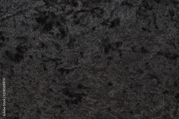 Fototapeta Luxurious feel of a black or dark gray velour cloth enhanced by its highly detailed texture background, featuring a lush and plush surface created from densely packed and closely woven fibers.