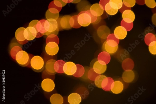 Obraz Multi color Christmas lights defocus background