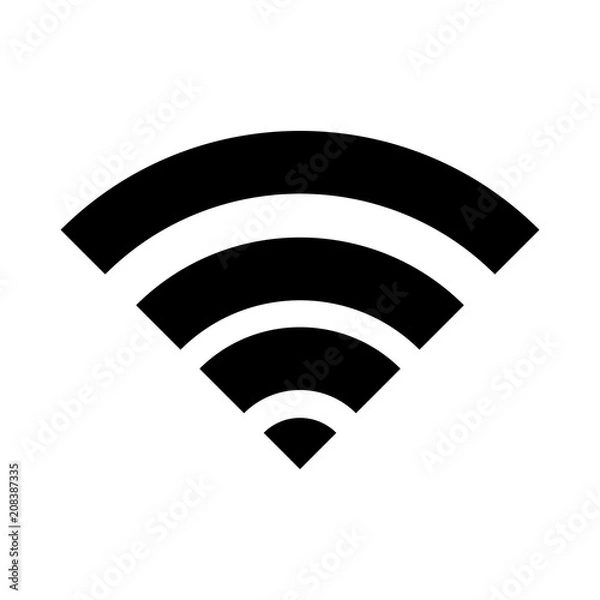 Obraz Wifi vector icon. Black wifi icon. Wifi Icon in trendy flat style isolated on white background.