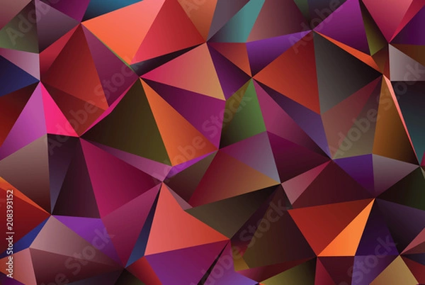 Fototapeta Abstract vector  polygonal  background. Low poly triangular pattern. The best graphic resourse for your design works.Modern abstract  colorful background  with a beautiful  illustaration.