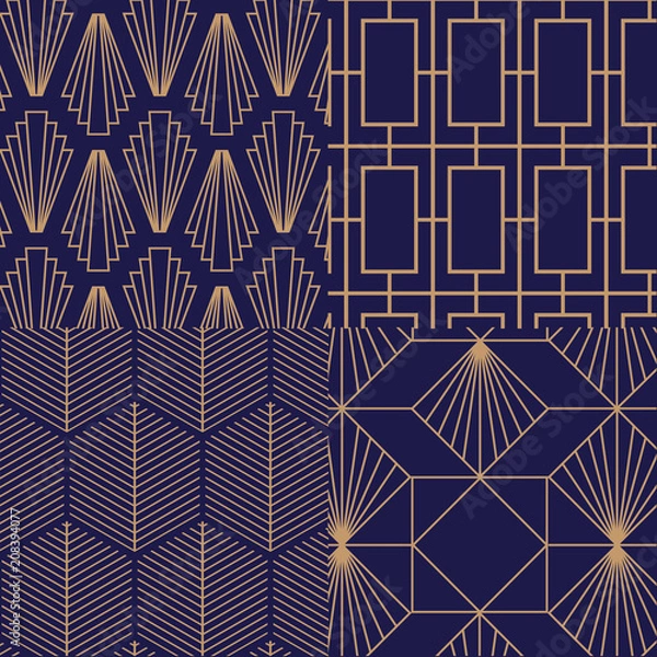 Obraz Navy art deco vector pattern.