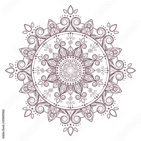 Obraz Circular intricate mandala design for coloring
