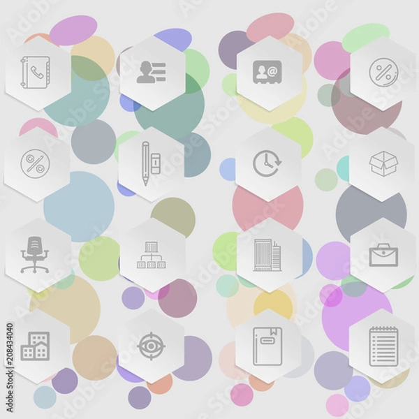 Fototapeta Set of business and finance icons.Trendy flat line icon pack .Vector illustration