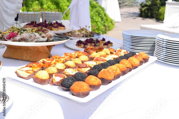 Obraz dish with arancini and other typical Sicilian snacks