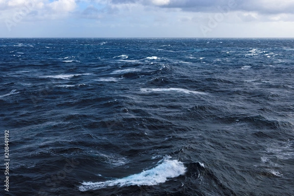 Fototapeta Big waves at open sea. South Atlantic ocean