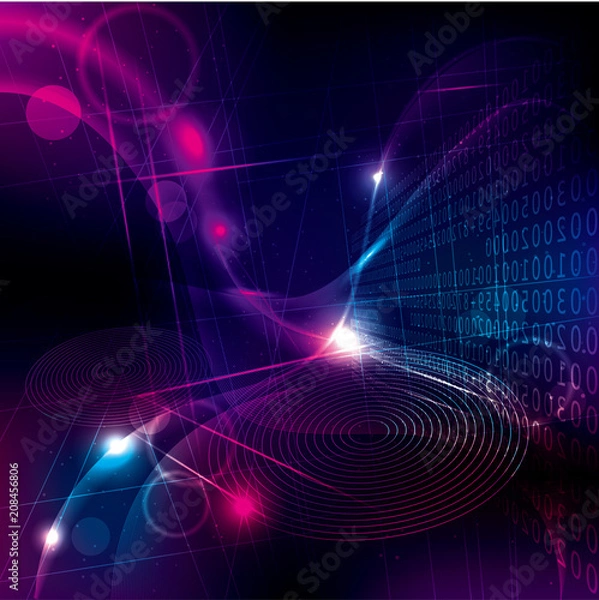 Obraz  Abstract technology background.use layer overlay effect.