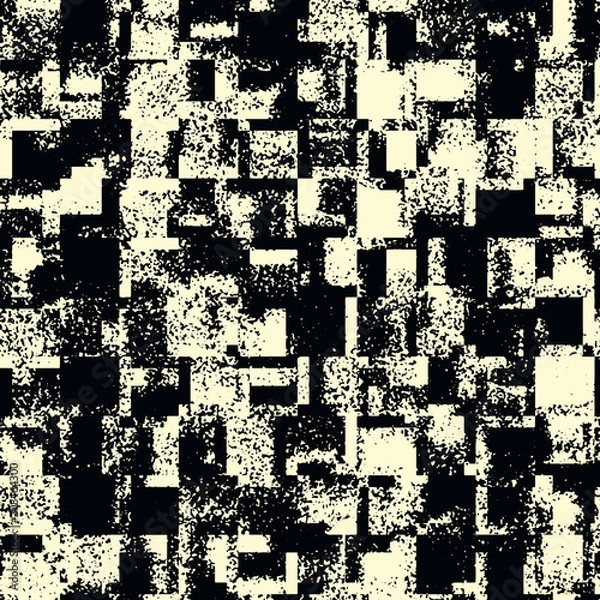 Obraz Abstract grunge vector background. Monochrome raster composition of irregular geometric shapes.