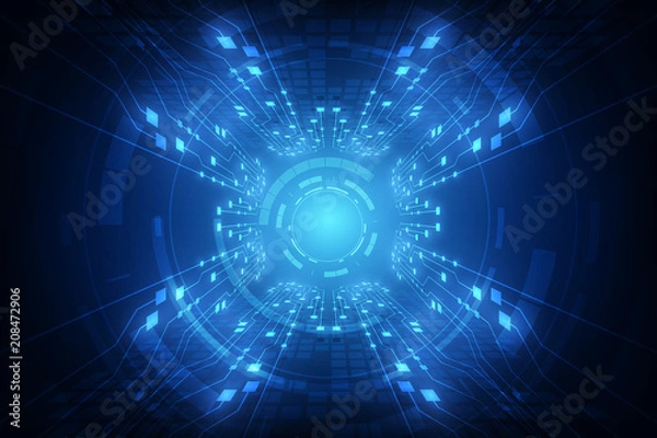 Fototapeta abstract circuit networking blockchain concept background