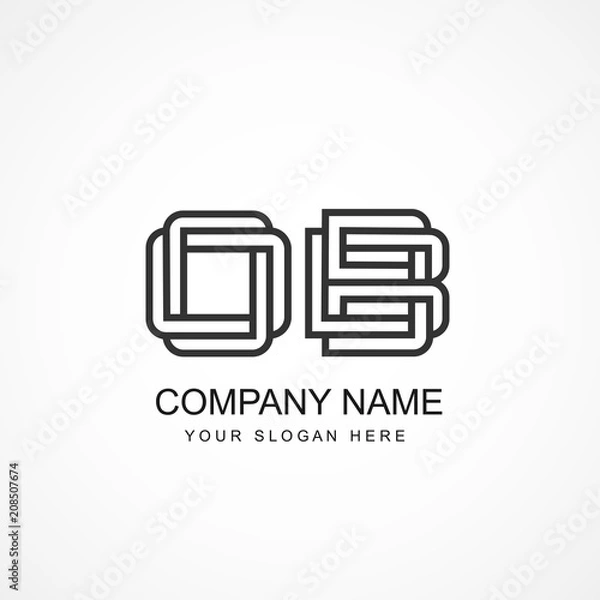 Obraz Initial Letter OB Logo Vector Design