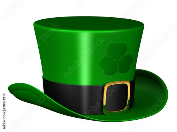 Fototapeta A render of an isolated leprechaun hat