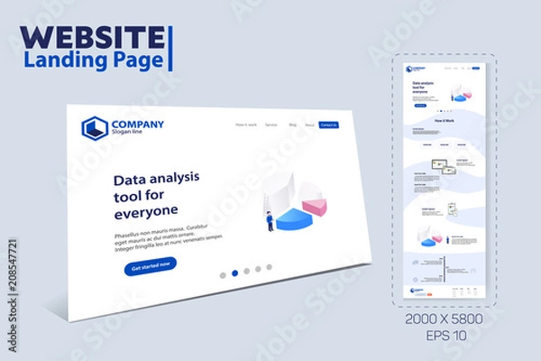 Obraz Landing Page Website Theme Template Design