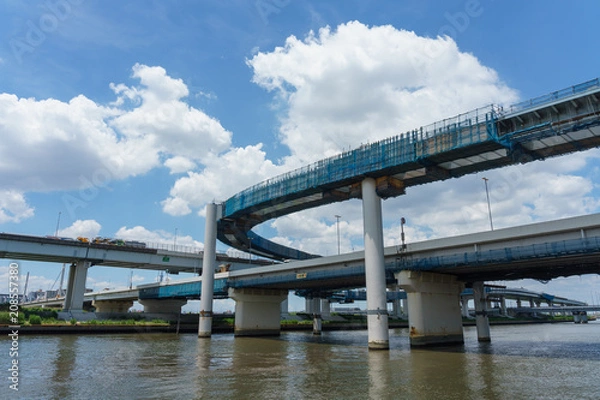 Fototapeta 小松川ジャンクション建設中