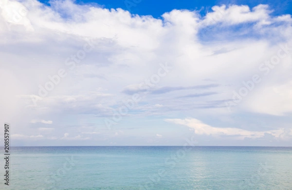 Fototapeta Idyllic seascape background with blue sky cloud