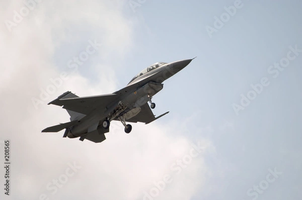 Obraz lądowanie odrzutowca f-16