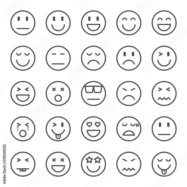 Fototapeta emotion pixel perfect icons