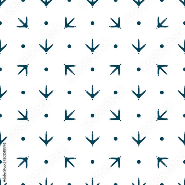 Fototapeta Chicken footprint seamless pattern for the fabric, wallpaper, background.