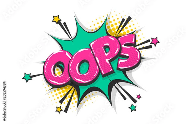 Fototapeta Omg ouch oops pop-art komiks tekst dymek