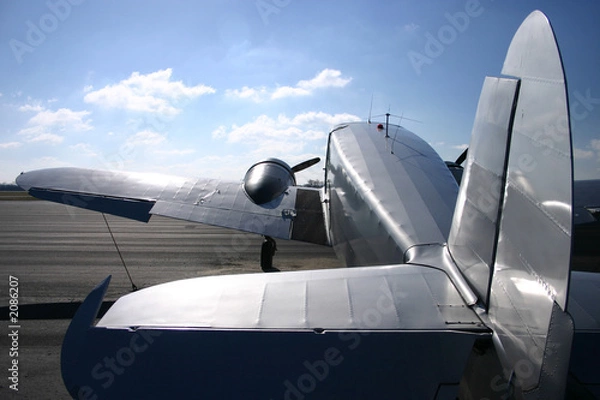 Obraz vintage airplane - tail view